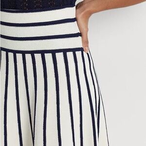 Ralph Lauren Navy and Cream A-Line Skirt